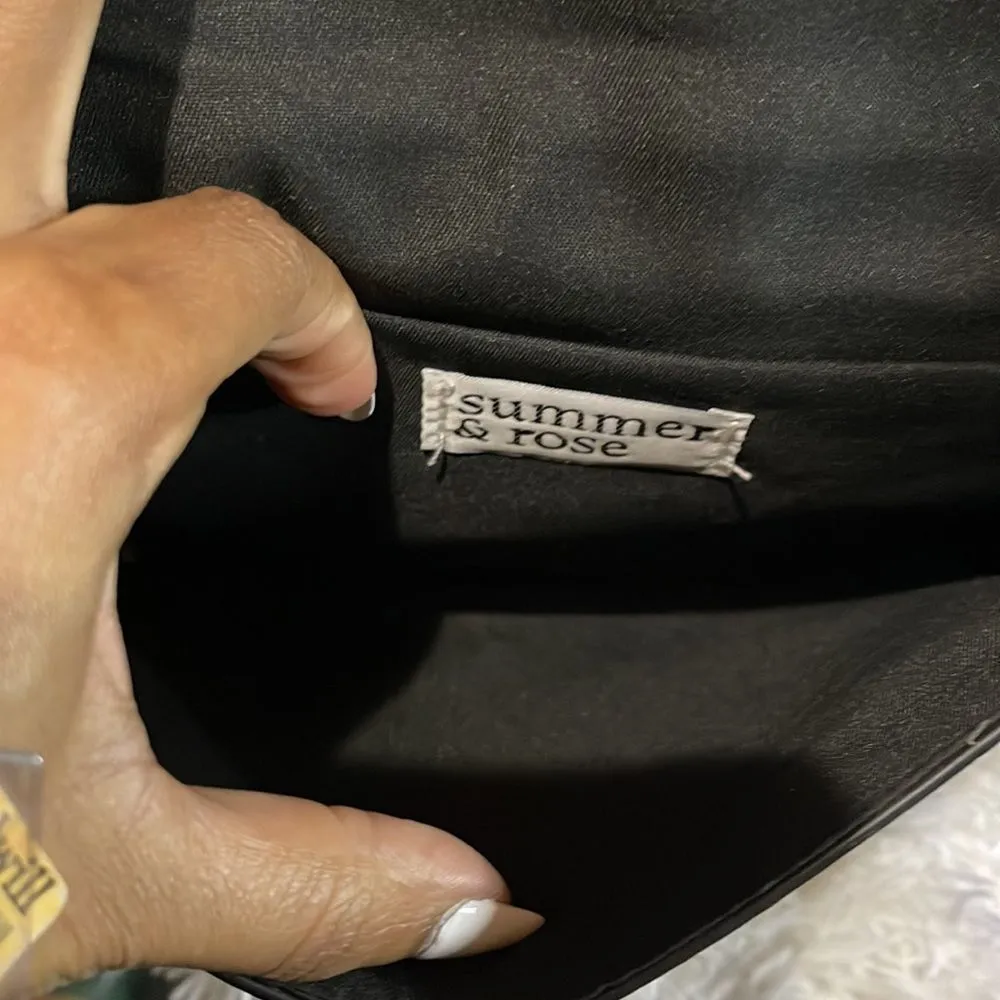 Summer & Rose  Celine Black Vegan Leather Crossbody Removable Strap Purse - Image 4