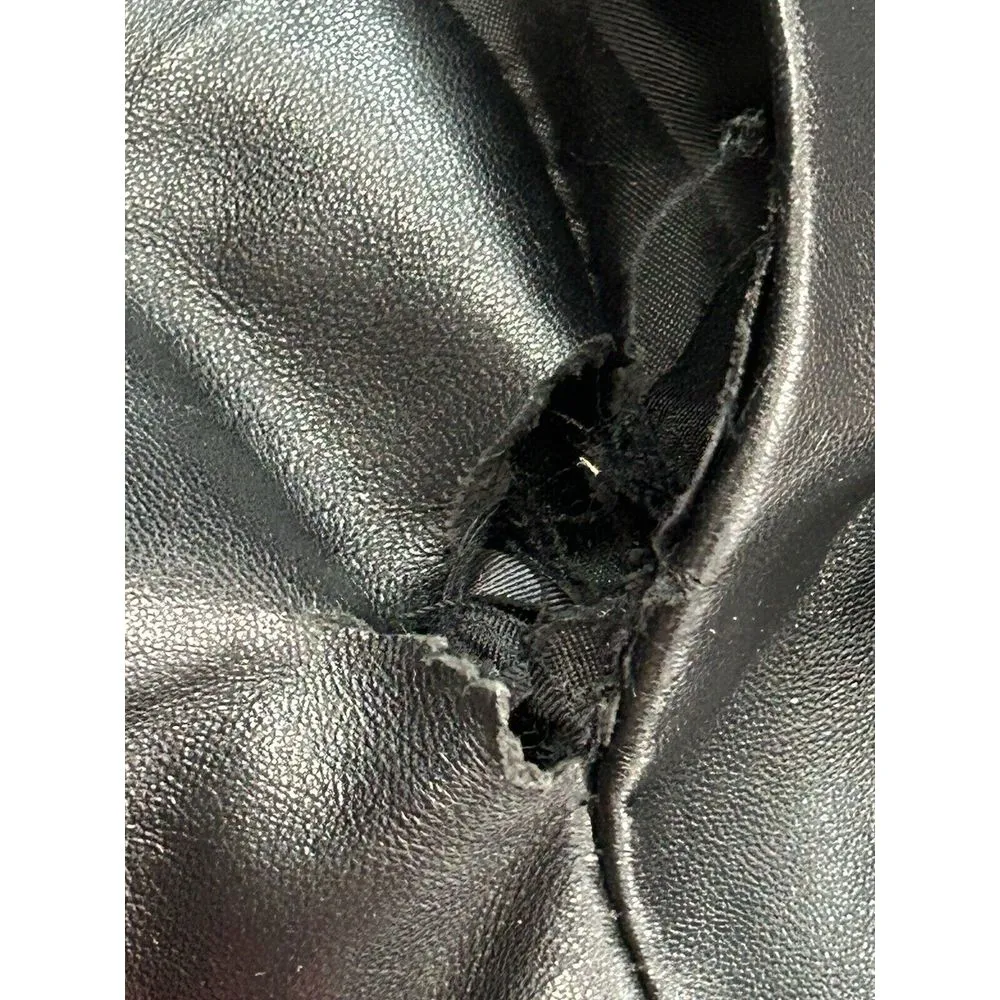 Preston & York Lambskin Leather Jacket Womens Sz Large Black Full Zip - Image 6