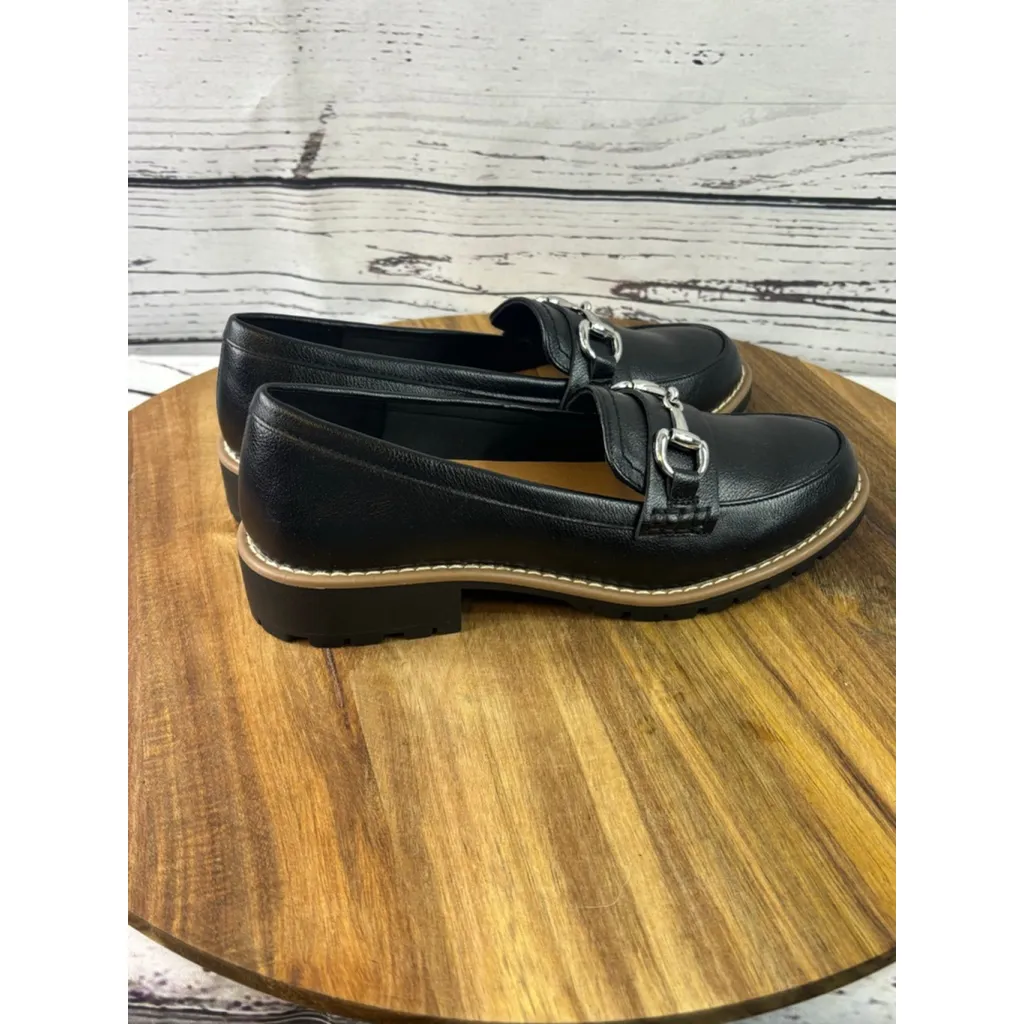 Women's Dolce Vita Black Loafers with Silver Hardware Size 7 - Image 4