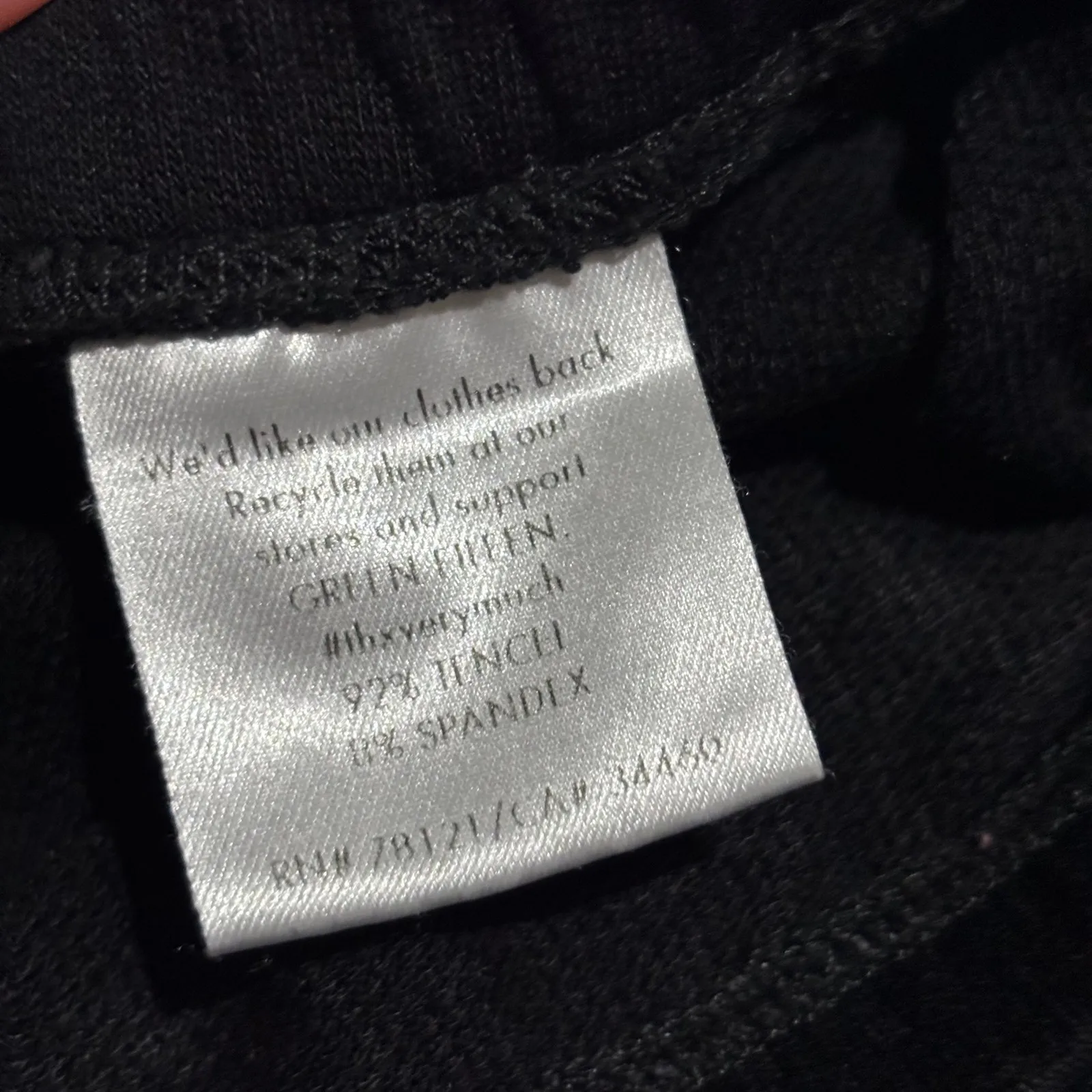 Eileen Fisher Black Stretch Legging Pants Fleece Lined Women's size XS Tencel - Image 4