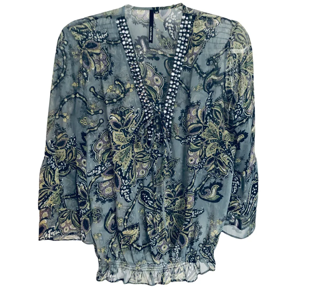 Blue Paisley Blouse - Image 4