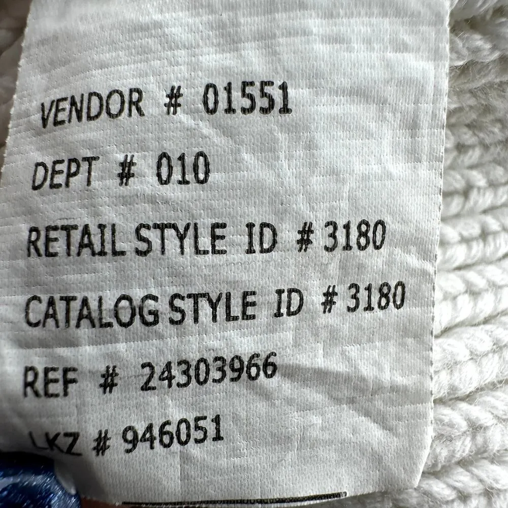 Eddie Bauer Ribbed Knit Pullover Sweater V Neck Stretch 100% Cotton White Small - Image 4