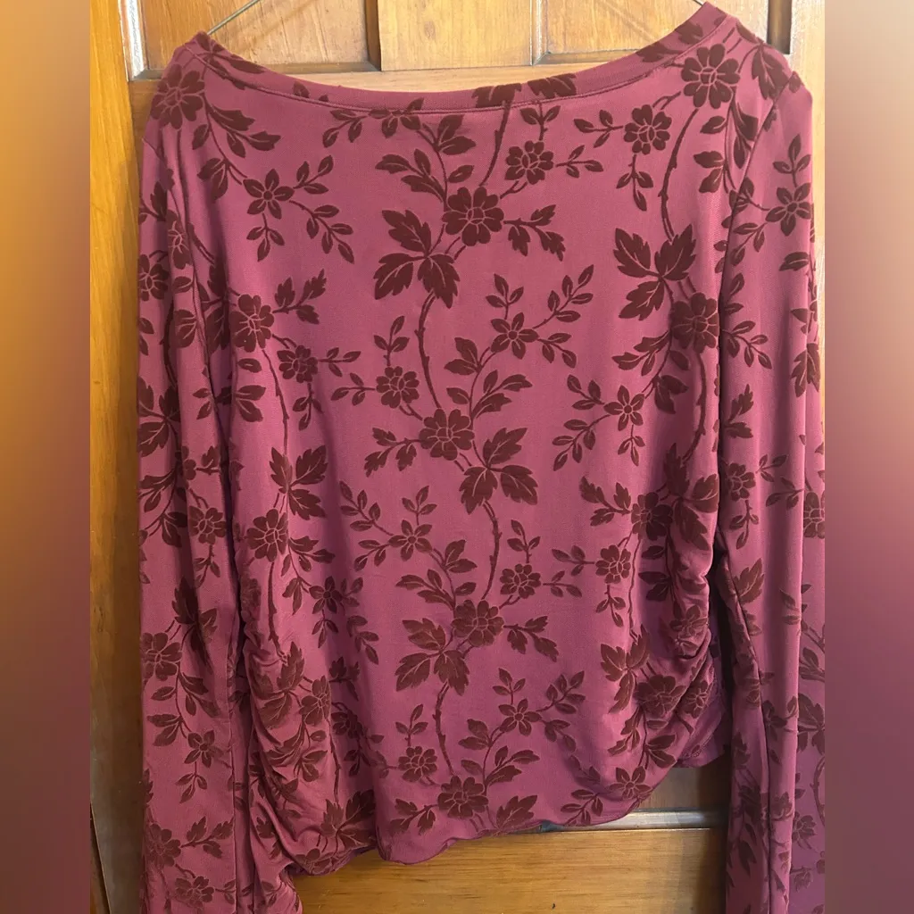 PRETTYGARDEN Women Long Sleeve Floral Mesh Top, Worn Only Once! - Image 4
