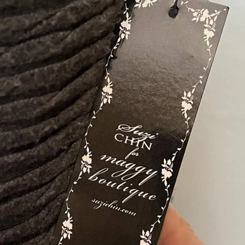 Suzi Chin Maggy Boutique Pleated Bodycon Sz 4 Cocktail Workwear Capsule Minimal Gray - Image 8