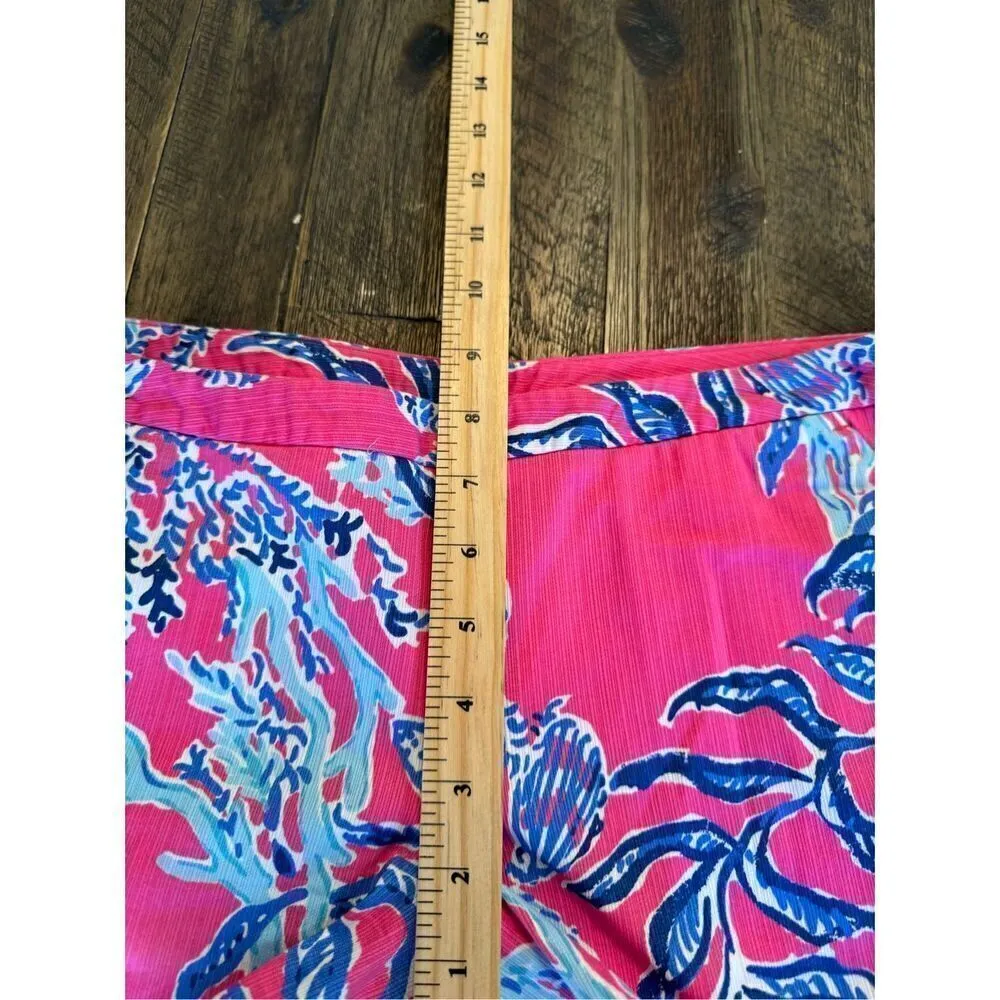 Lilly Pulitzer Adie Capri Pink Samba shorts size 4 tropical vibrant floral - Image 10