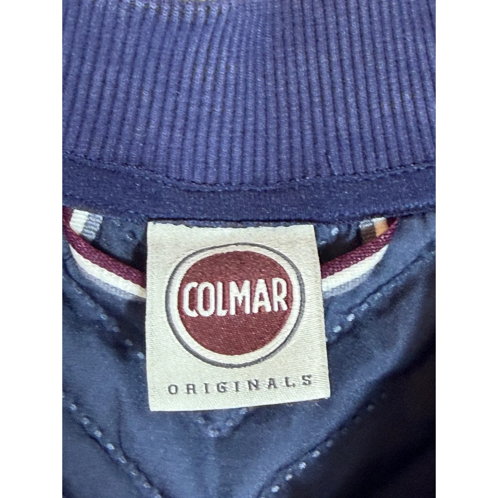 COLMAR ORIGINALS Quilted Bomber Jacket Navy Blue Full Zip womens Size L Size L - Image 6