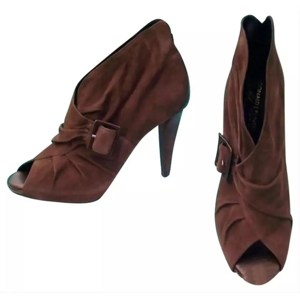 Donald Pliner Suede Leather Boot Shoe Pump New Open - Image 3