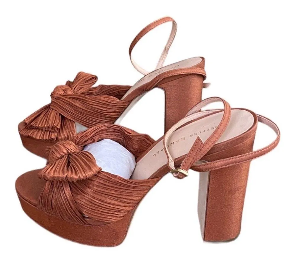 Loeffler Randall Natalia Platform Sandal Block Heel
Terracotta Organza NEW - Image 5