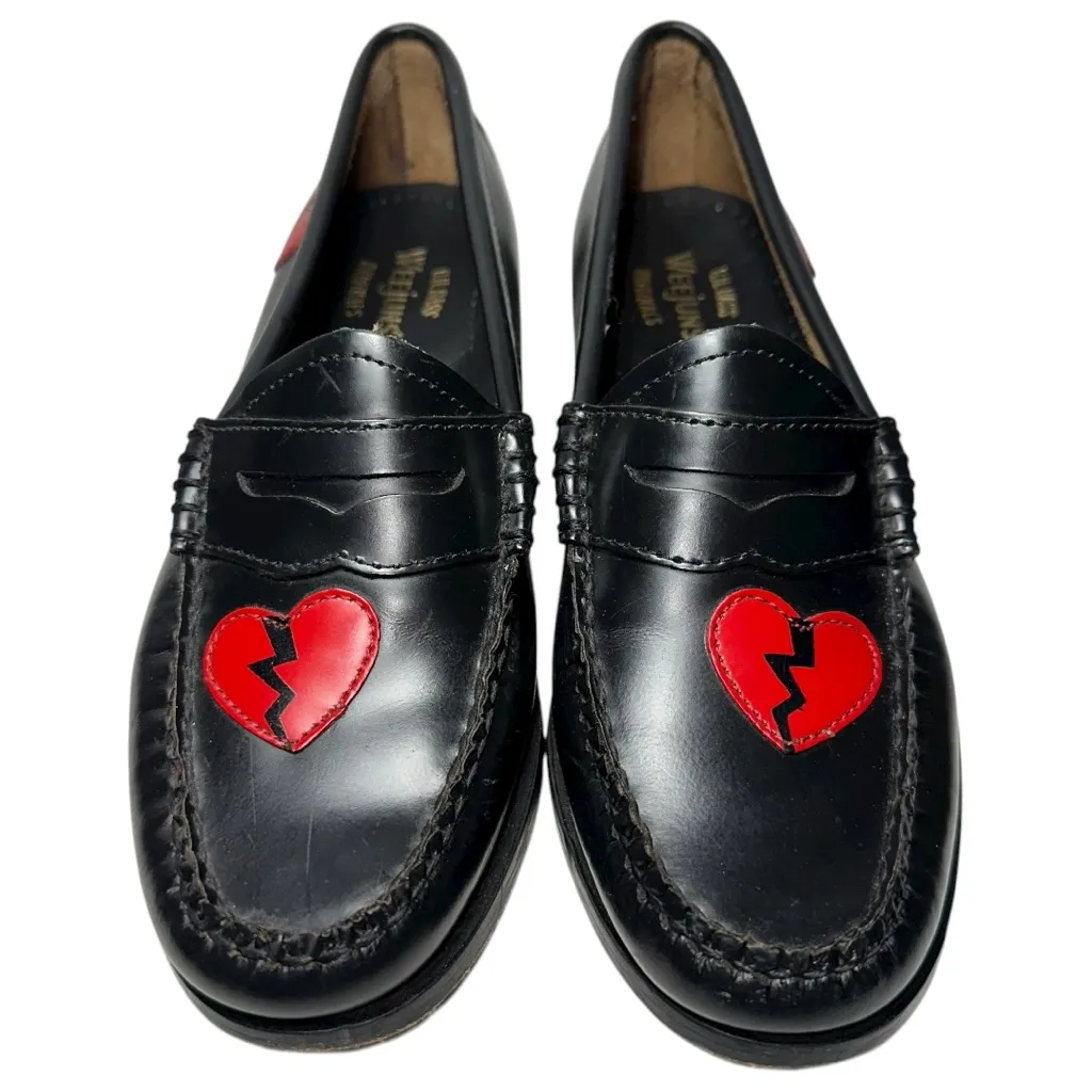 G.H. Bass Weejuns Women’s 5 Black Red Leather Whitney Love Penny Love Loafers - Image 4