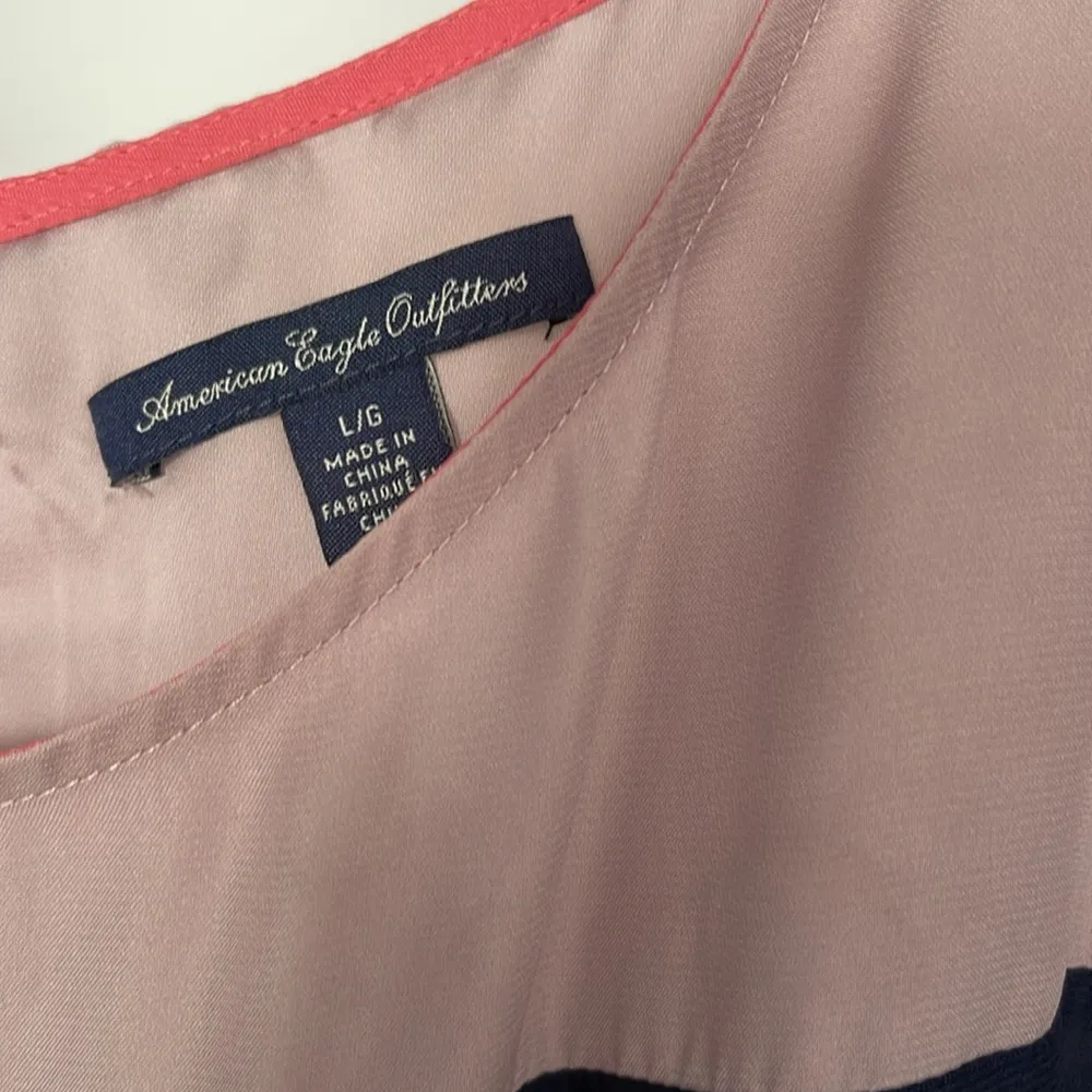 American Eagle Outfitters color block dress Pink, Coral, Navy Large Euc - Image 2