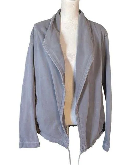 Standard James Perse Size 3 US L French Terry Open Front Drawstring Hem Cardigan - Image 1
