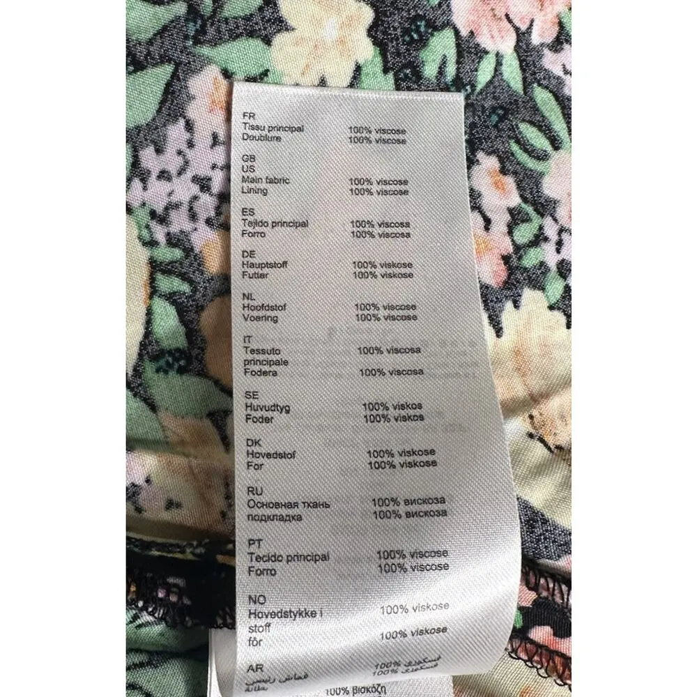 Maje Roen Black Floral Asymmetric Hem Faux Wrap Midi Dress Size 1 Small $415 - Image 10