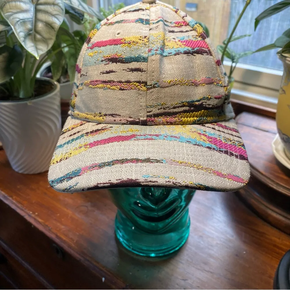 New Era 9twenty Colorful Striped Tapesty Baseball Hat Pink - Image 2