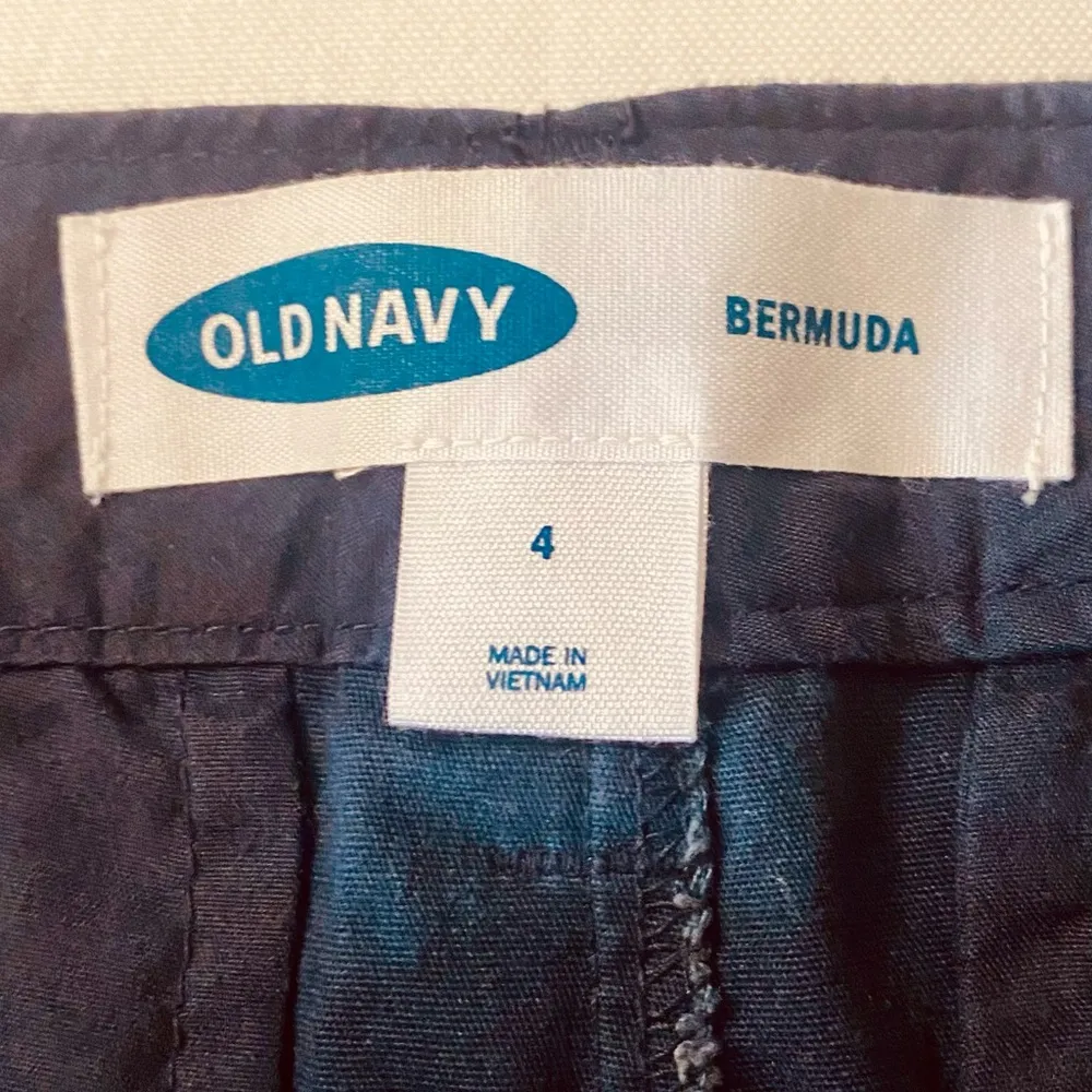 Old Navy Blue Flat Front Cotton Bermuda Shorts - Image 2