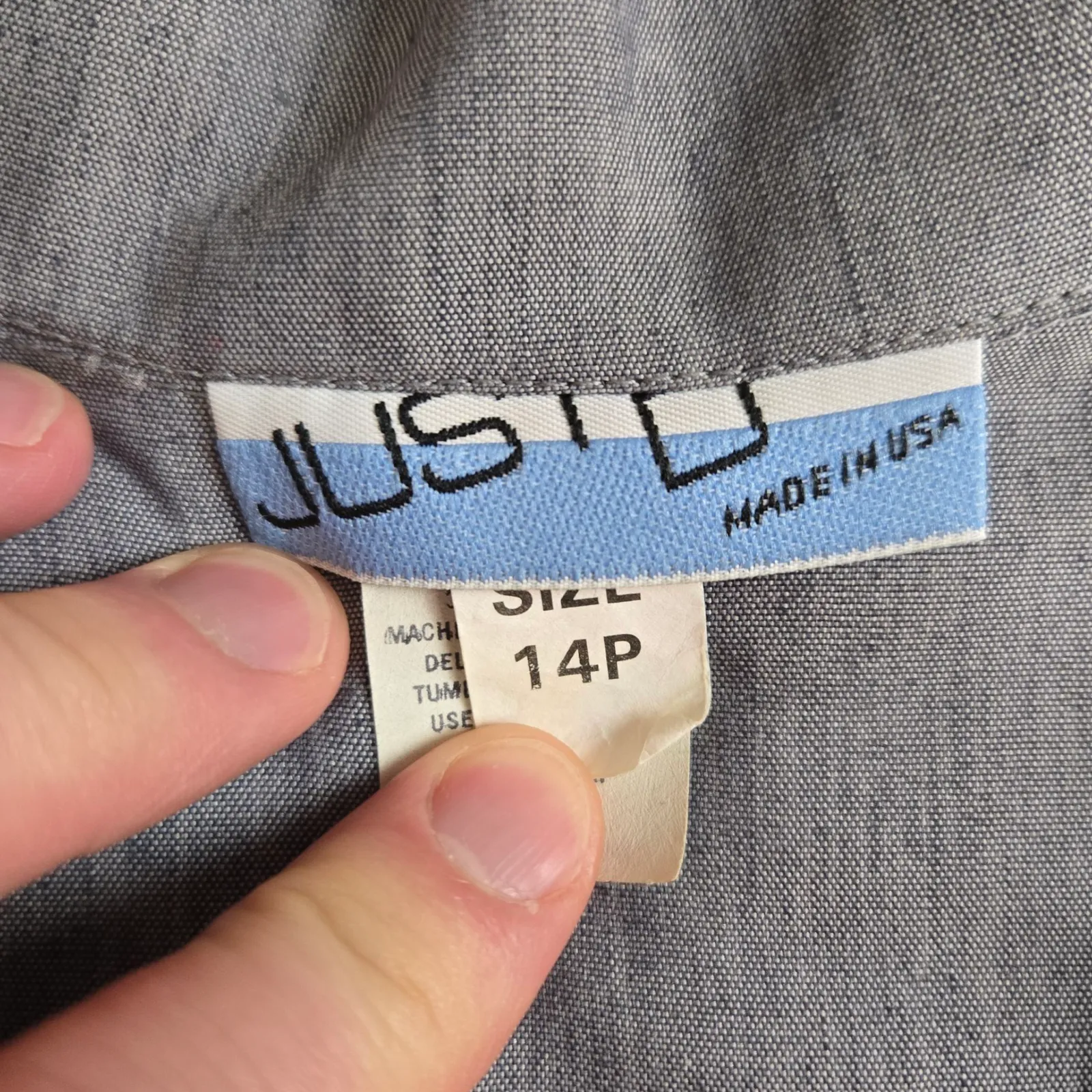 1980s Vintage Gray Office Career Made in USA Peplum Pencil Power Dress Size 14P - Image 7