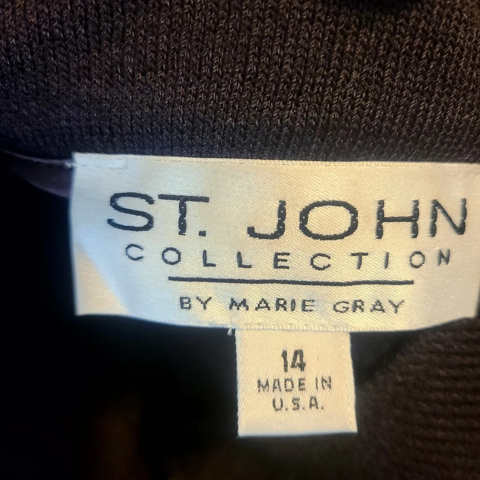 St. John Collection Women's Brown Long Sleeve Button Front Jacket Size 14 Knit - Image 5