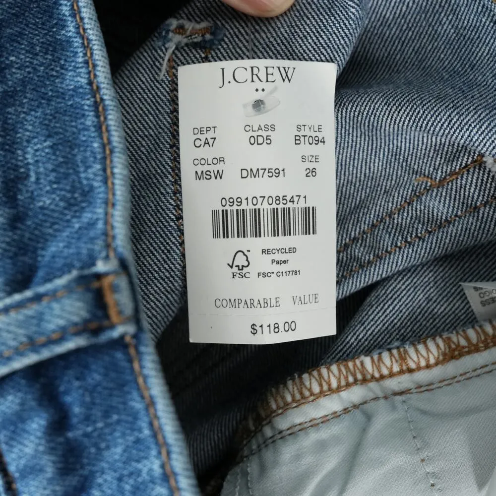 J Crew Factory Jeans Womens 26 Blue Mid Rise Flare Crop Button Fly Stretch 29x26 - Image 12