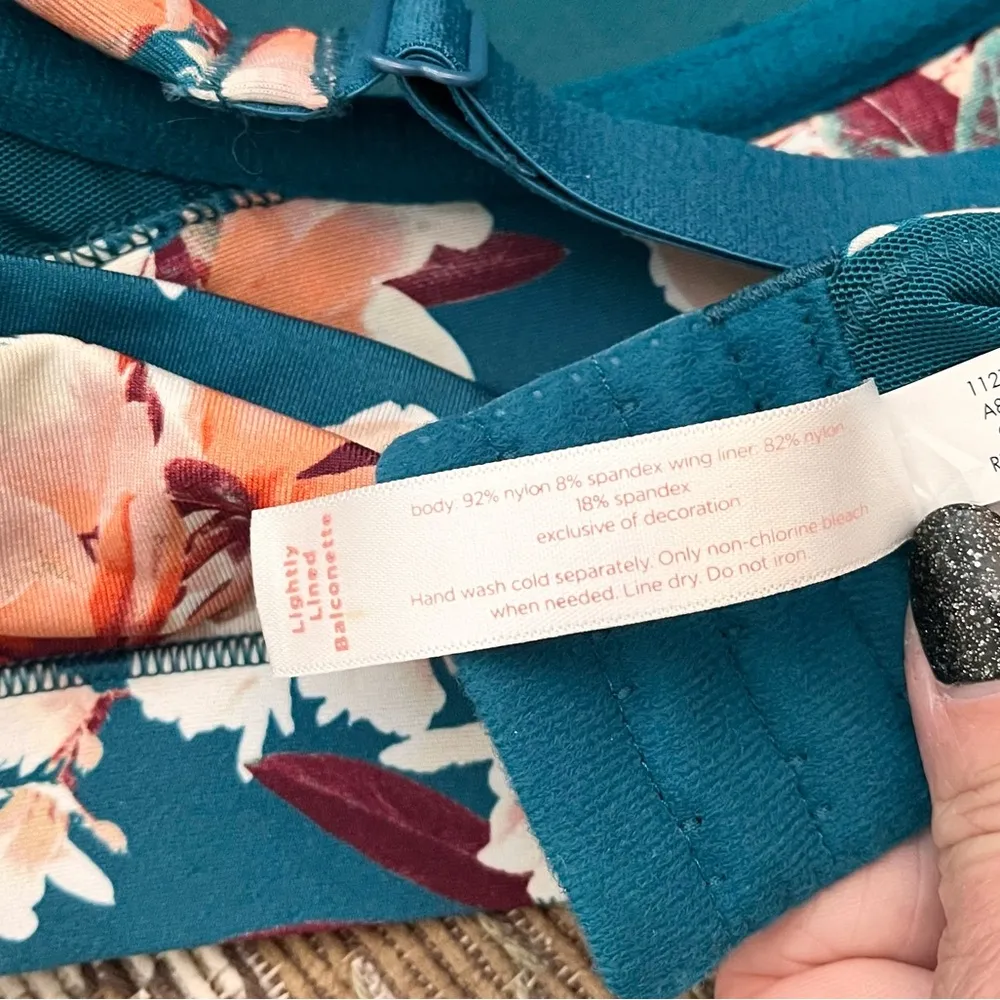 Cacique Bra Floral Lightly Lined Balconette 52B - Image 6