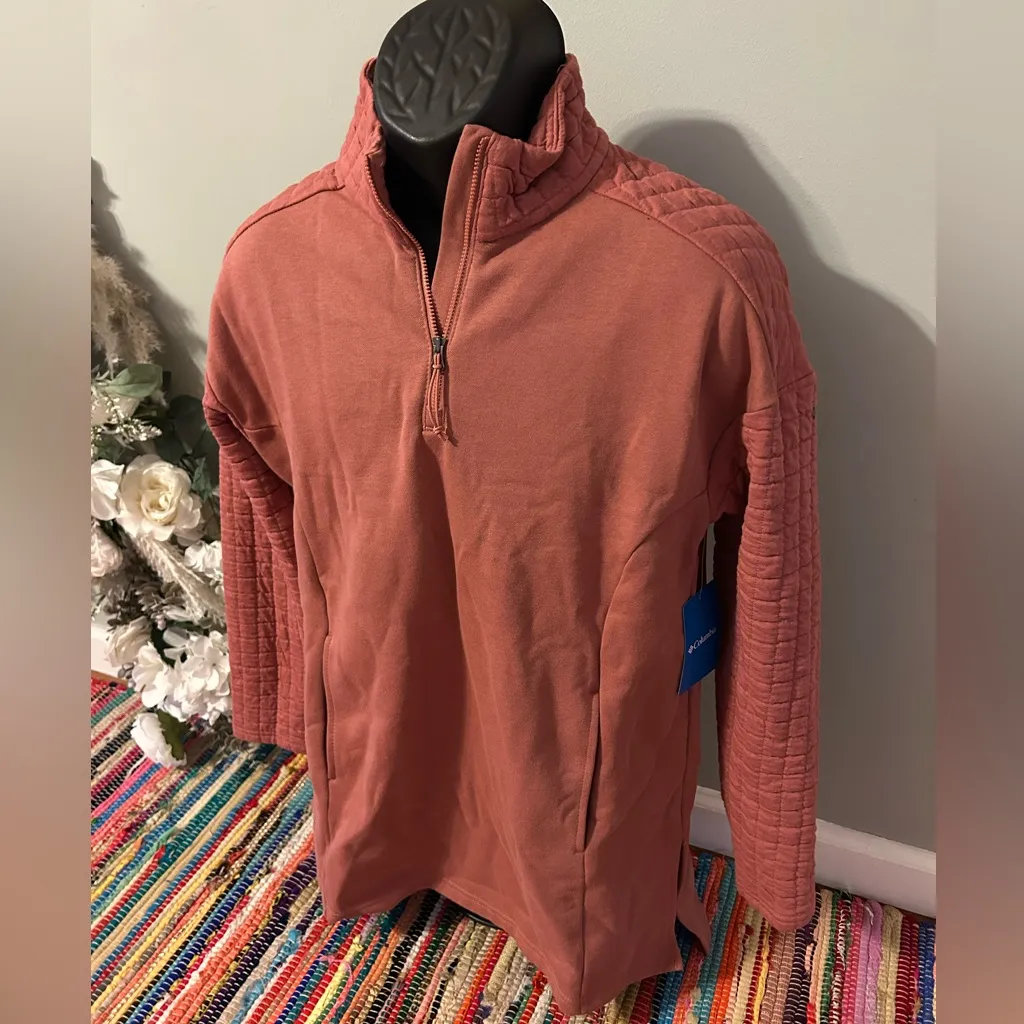 NEW Columbia Waffle Performance Jacket Quarter Zip Pullover Outdoor Hike Medium - Image 2