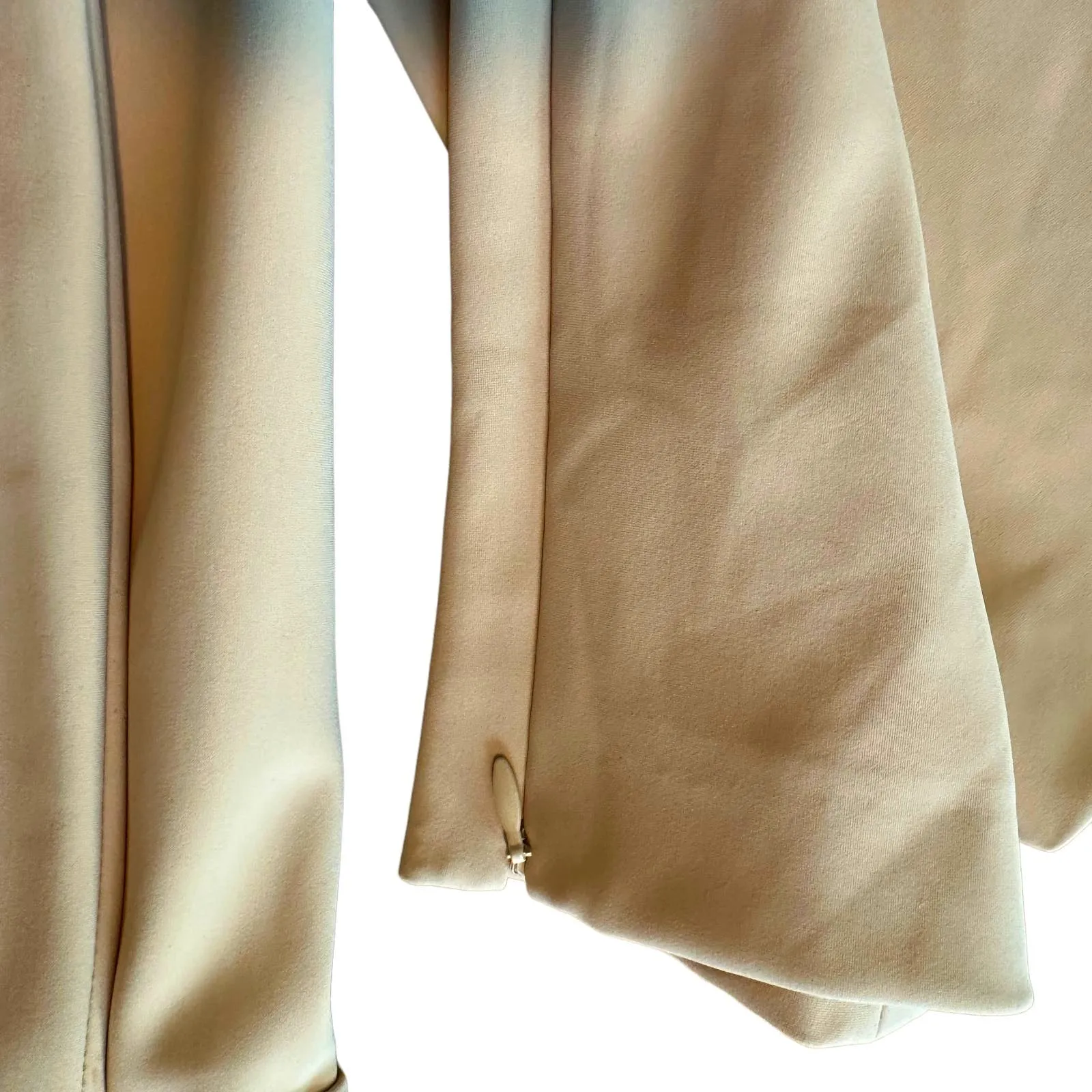 L'Academie Nude Tapered Pant Taupe XS Split Hem Tan Trousers Italian Career $198 - Image 5