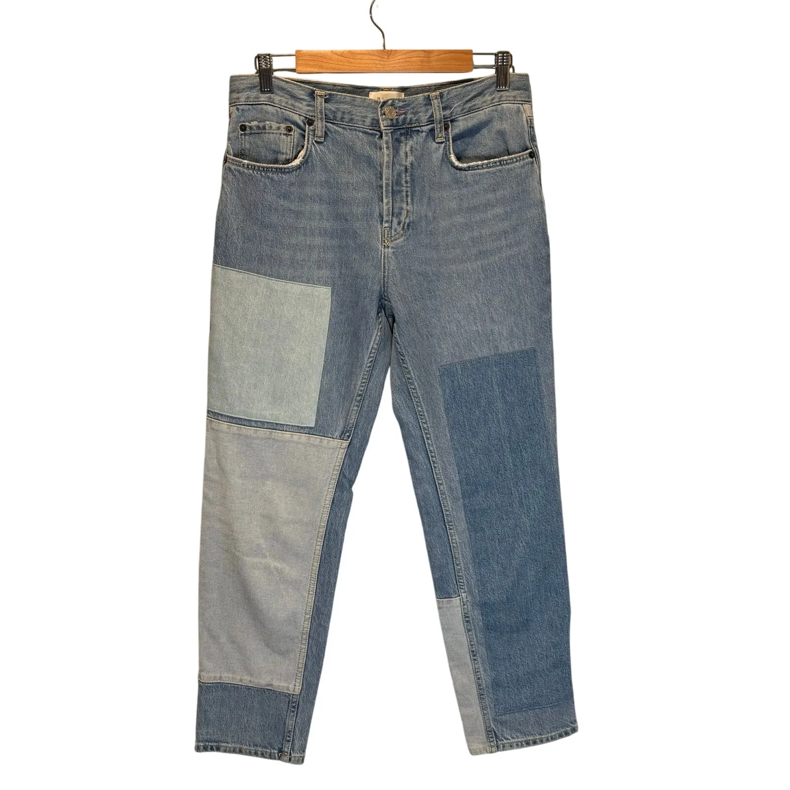 Rails The Atwater Slouchy Straight Patchwork Denim Jeans - size 26 - Image 2