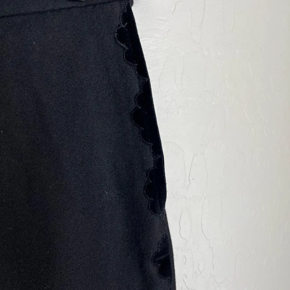 Original Lanz Salzburg 60s Vintage Austrian Wool Felted Scalloped Skirt Set Black Size XS - Image 10