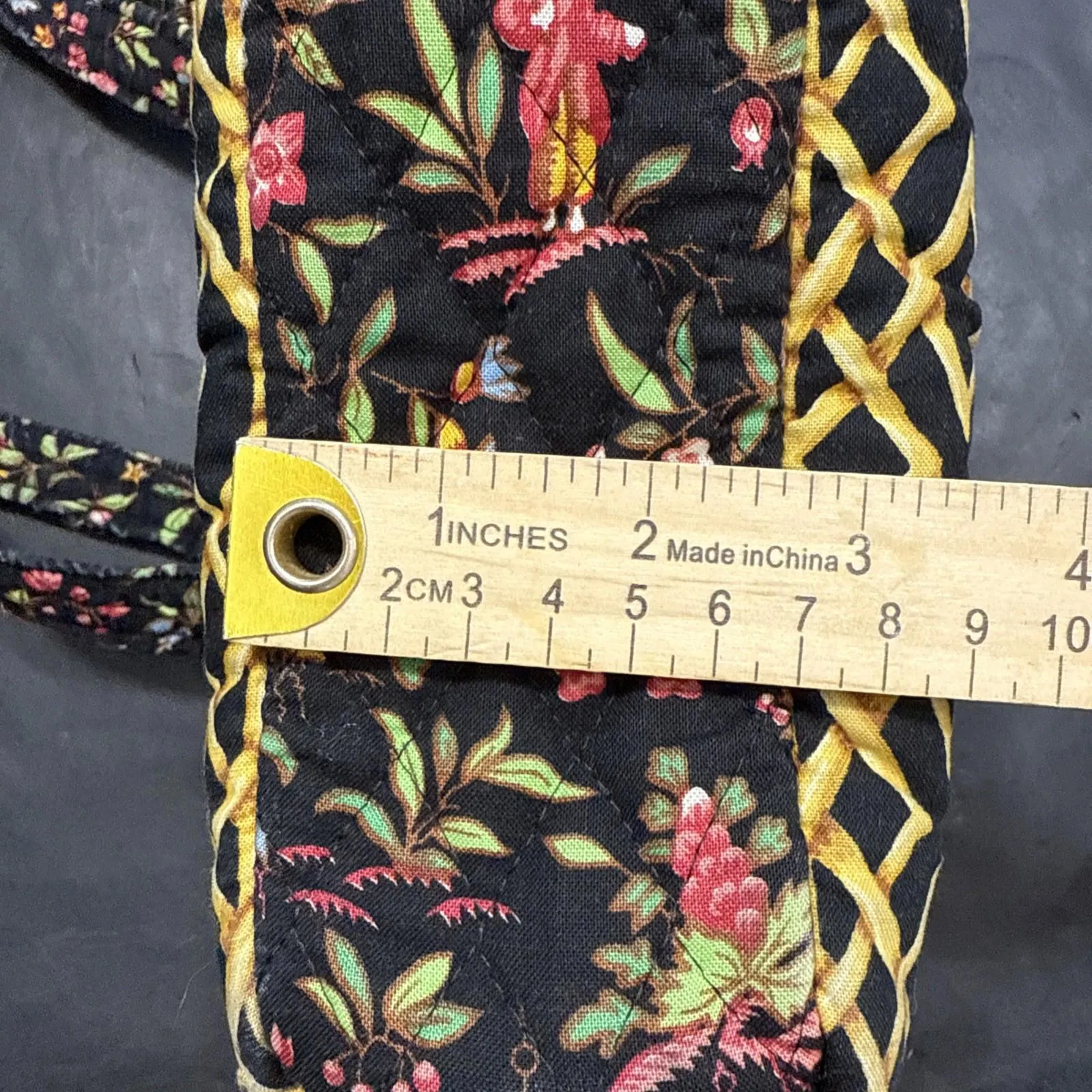 Vera Bradley Iconic Small Tote Bag MING Black Bamboo Floral Quilted Y2K Purse - Image 4