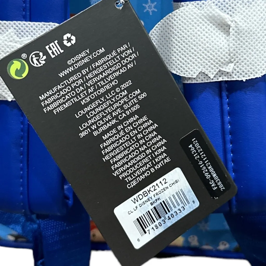 Disney Frozen Chibi Loungefly Mini Backpack Front Zippered Pouch NEW WITH TAGS - Image 4