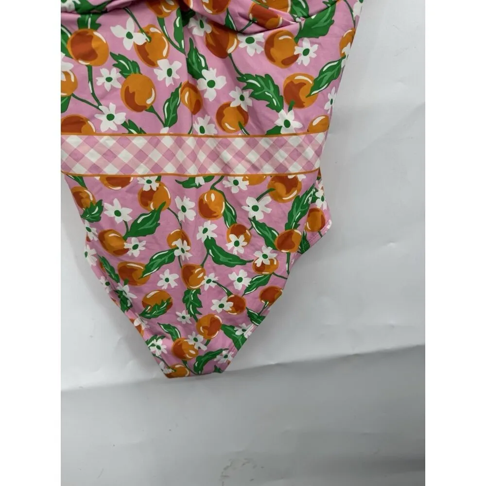 Draper James Lands End Peach Print One Piece Swimsuit Women 18W Pink Preppy - Image 8