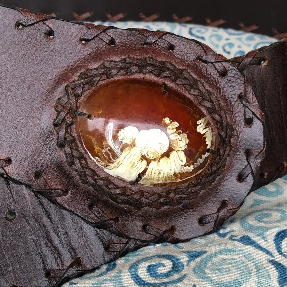 CHICO’S genuine leather brown belt with decorative buckle Medium - Image 2