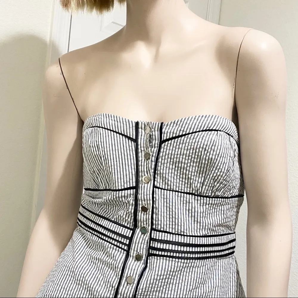 Bebe Bustier Corset Stripe Top M - Image 4