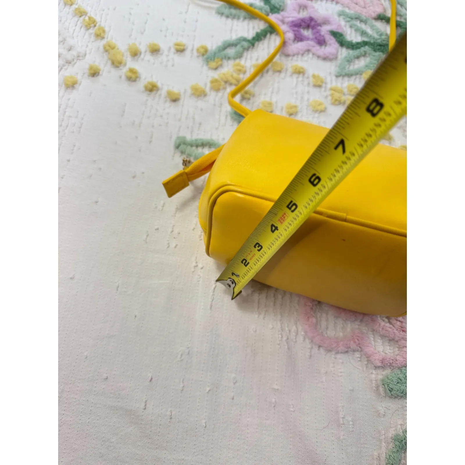 Genuine Leather Small Crossbody Purse Yellow Zip Around Bag - Image 12