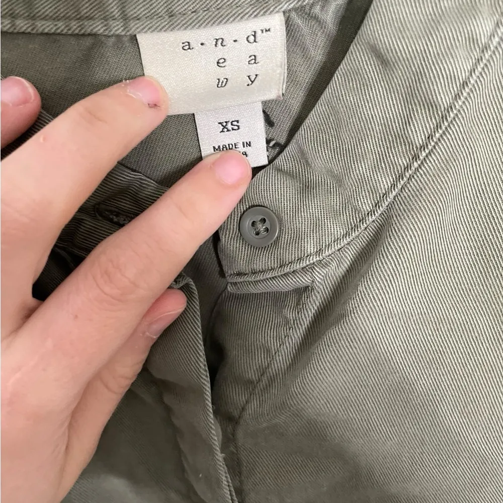 A New Day Green Tencil Tie Waist Shirt Dress XS - Image 2