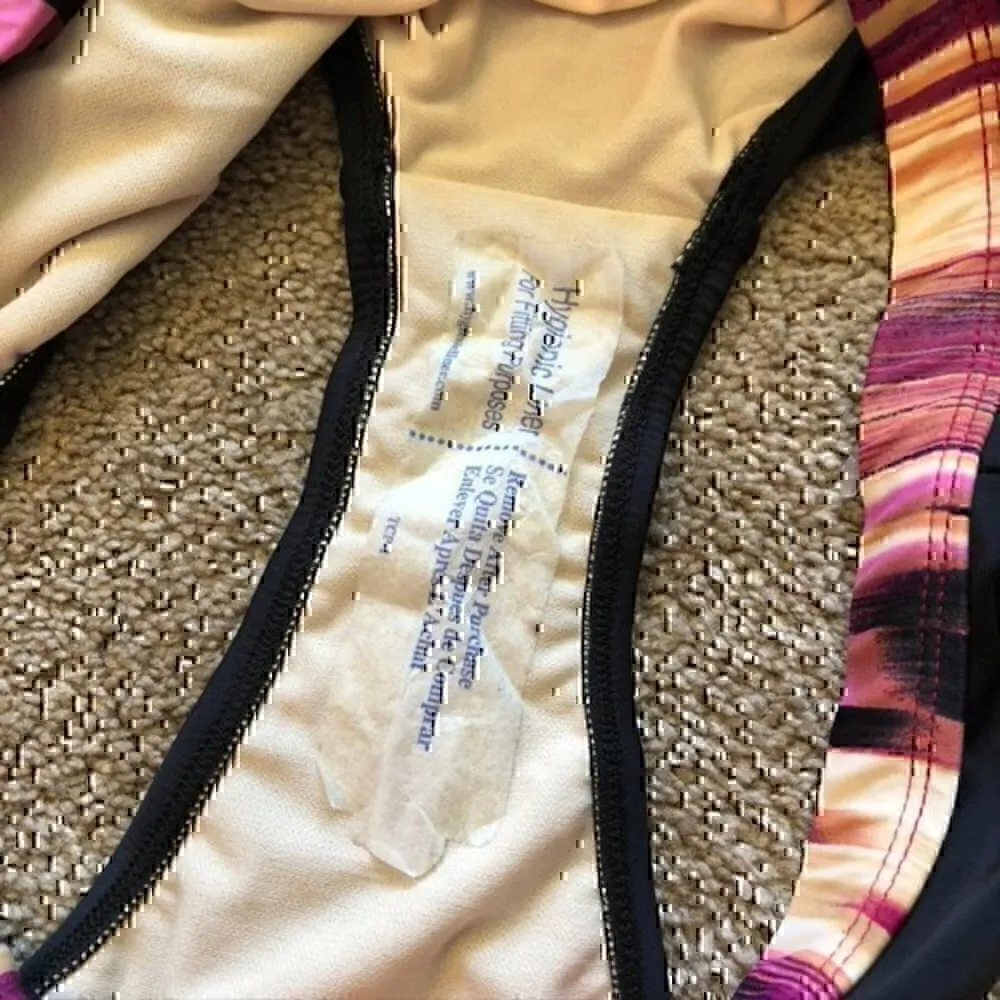 NEW NWOT 24TH OCEAN Black Purple Cream ish Stripe Bikini Swimsuit Bottom Large L - Image 5