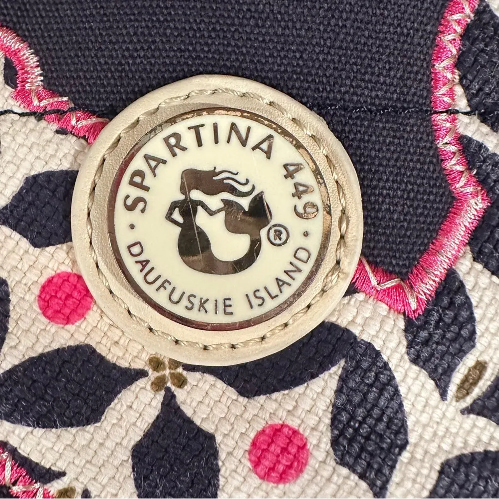 SPARTINA 449 Daufuskie Island Mermaid Large Navy Blue  and hot pink  Anchor Tote - Image 5