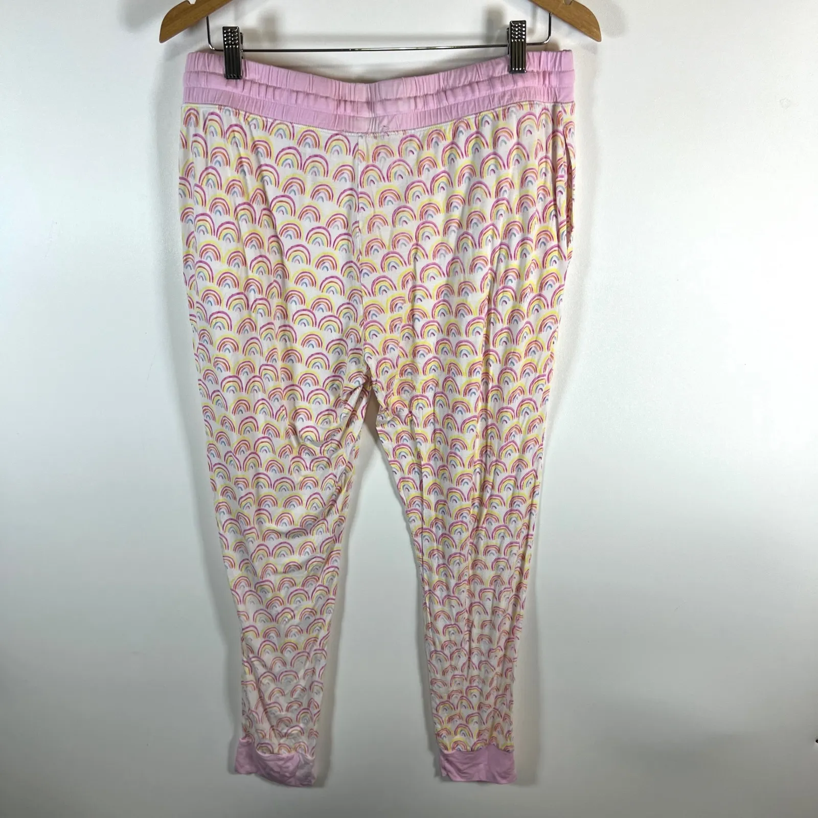 Little Sleepies Rainbow Pajama Pants Lounge Joggers Sleepwear women's Size M Pink Size L - Image 6