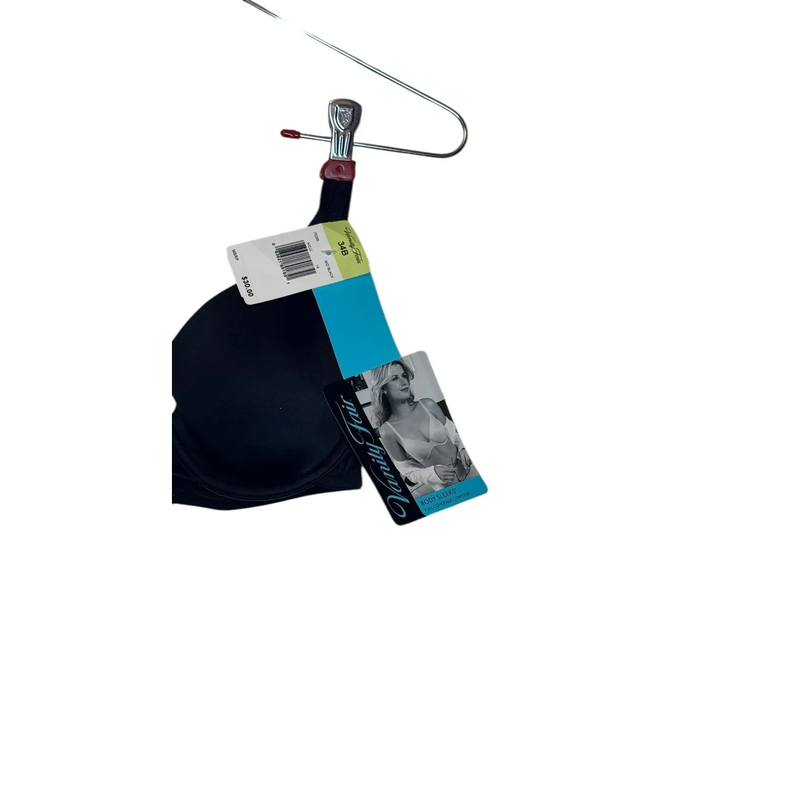 Vanity Fair Womens Bra Body Sleeks Full Coverage Contour Underwire Black 34B NWT - Image 2