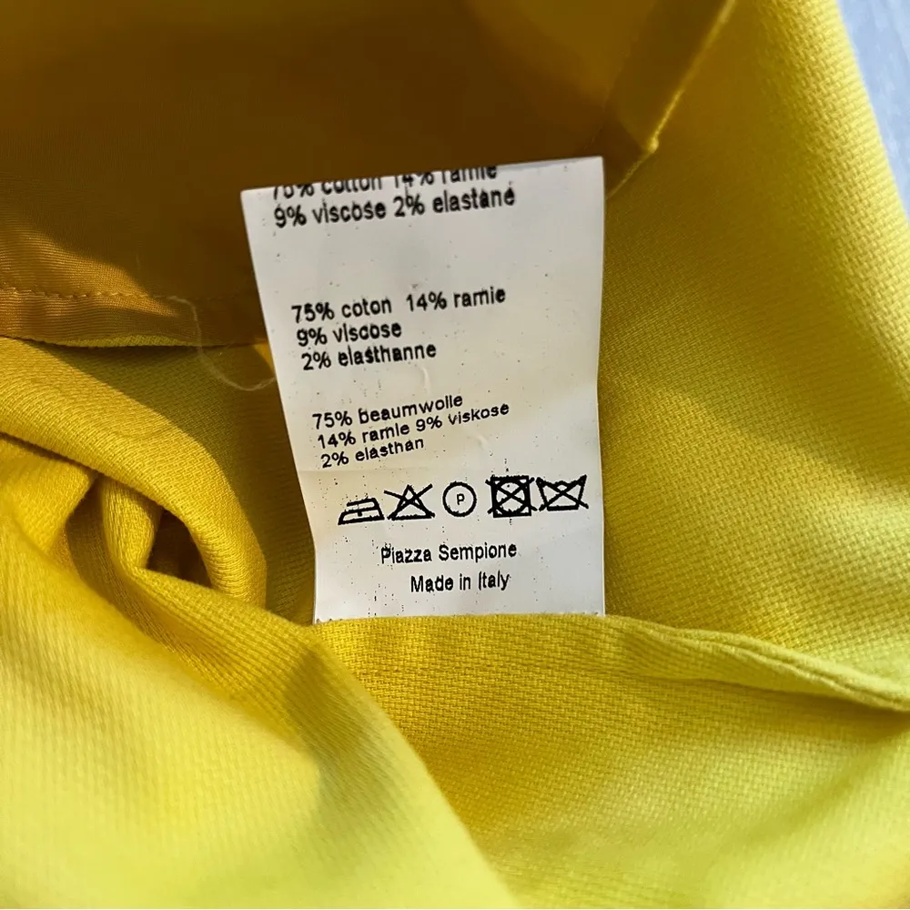 Piazza Sempione Yellow Sleeveless Smock Shift Dress with Front Pleat - Image 12