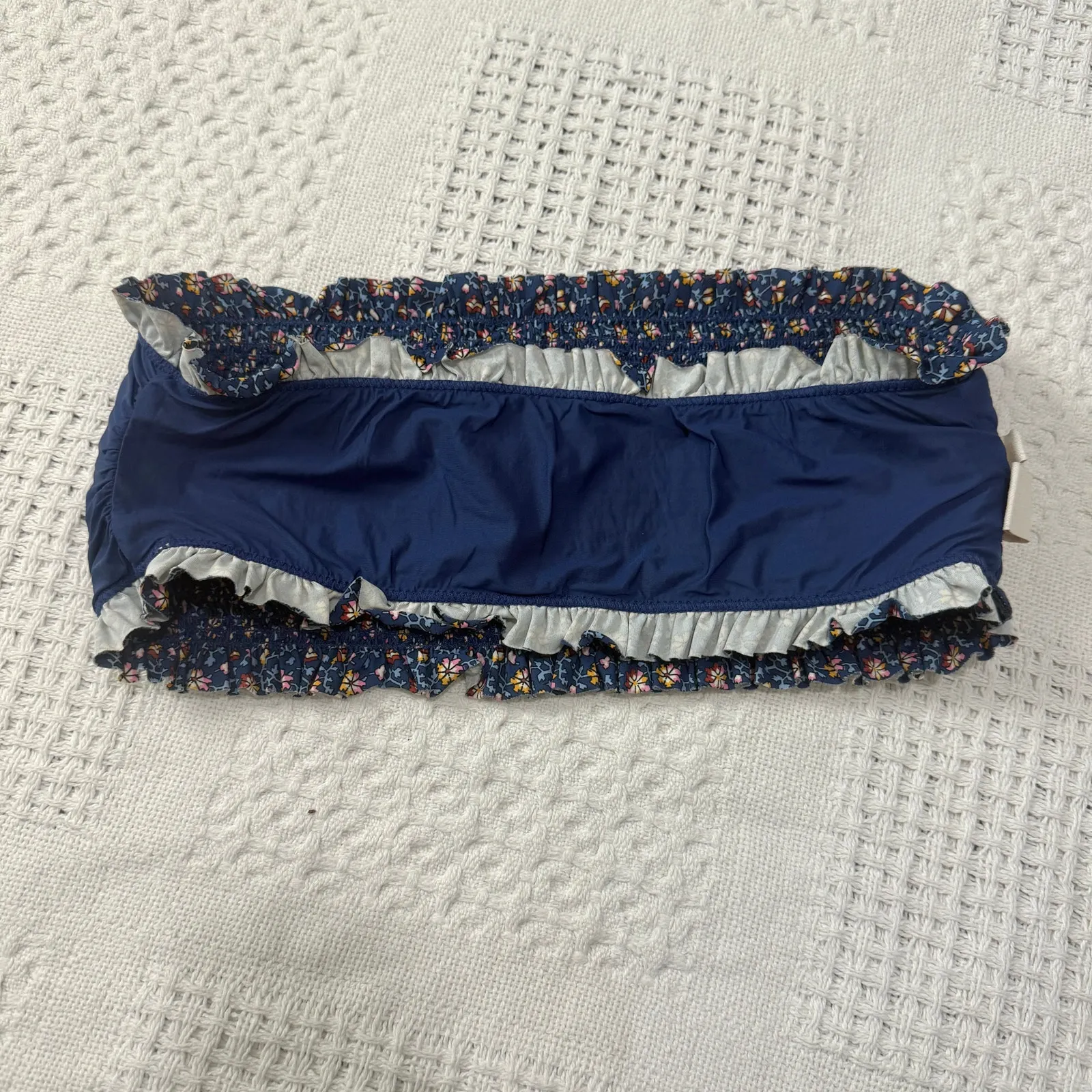 Tory Burch medium smocked ruffle bandeau bikini swim top SW 2907 - Image 6