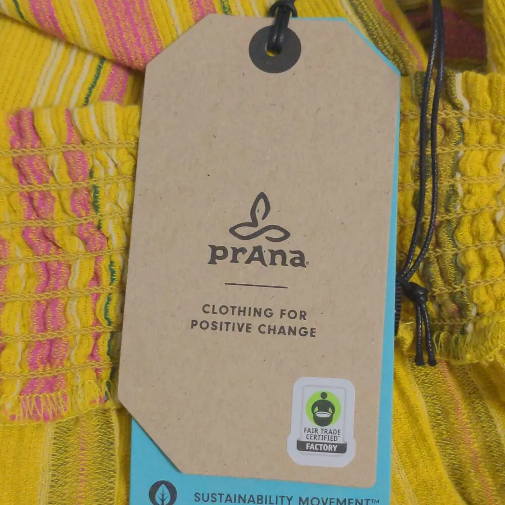 Prana Little Palm Cami Leapfrog Stripe (Yellow/Pink/Green) Tank Top Organic XL - Image 7