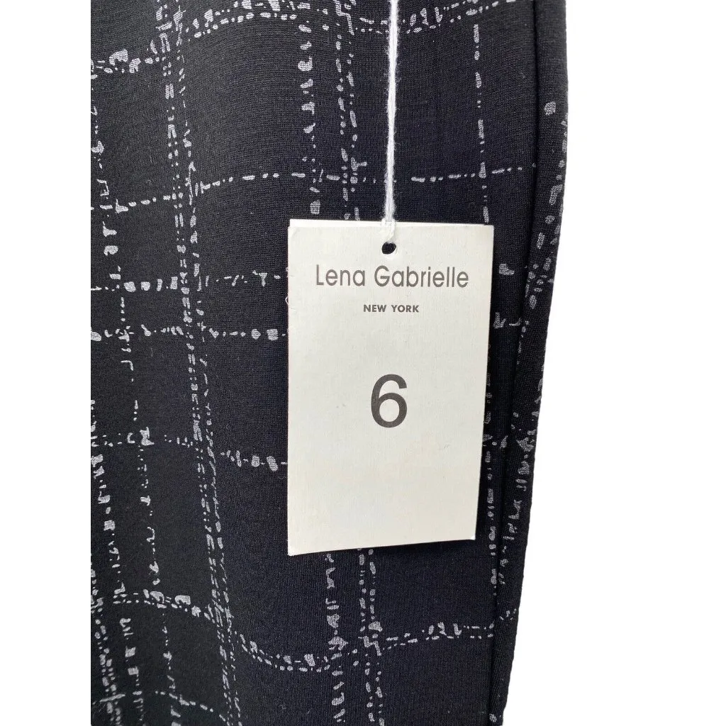 Lena Gabrielle Black Silver Printed Pull On Leggings Dress Pants Womens Size 6 - Image 2
