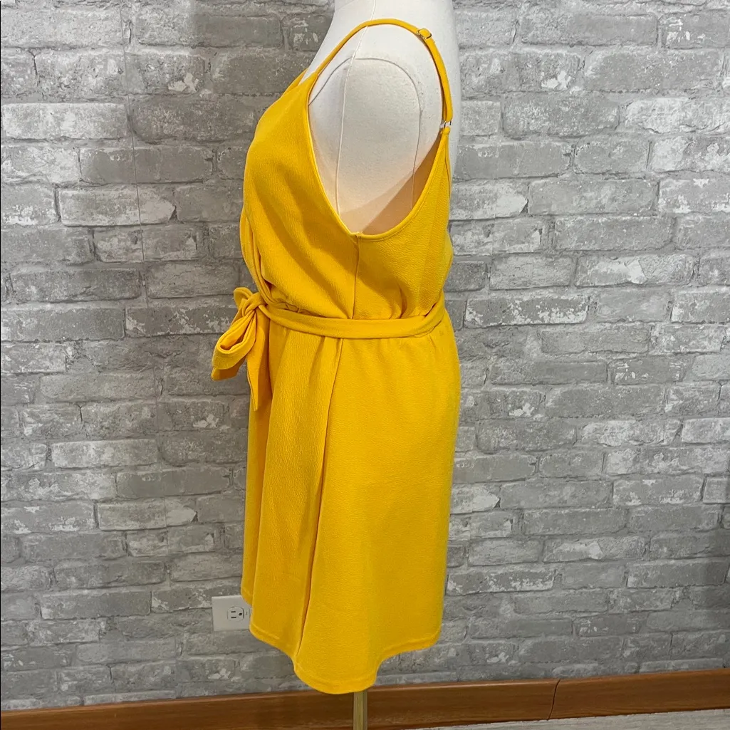 Shein Yellow Faux Wrap Dress - Image 2