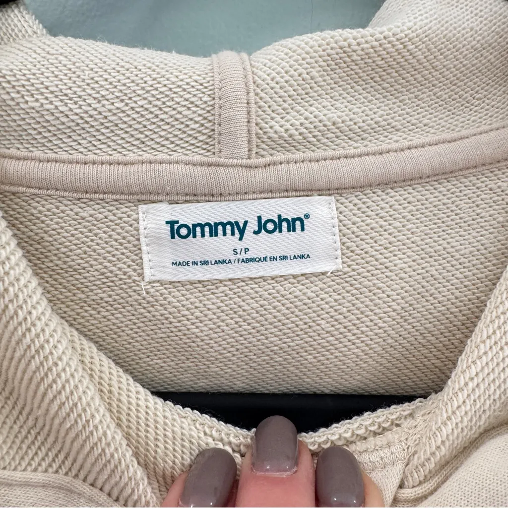 Tommy John French Terry Jogger Hoodie Set Light Cream Size undefined - Image 4