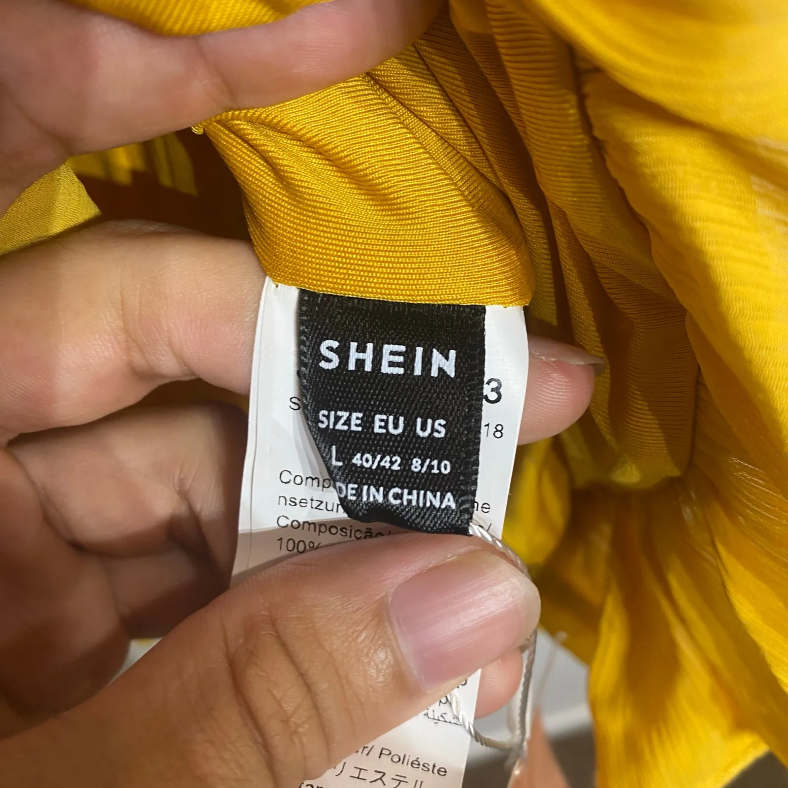 Shein Mustard Yellow Bodycon Mini Dress Sz L NWT Size L - Image 5