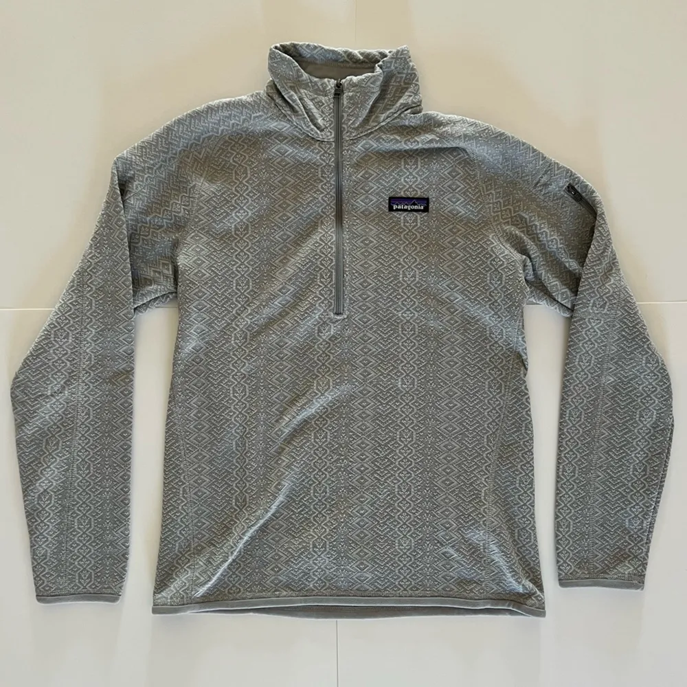 Patagonia Women’s Better Sweater ¼ Zip Fleece Frozen Jaquard Salt Grey Medium - Image 3