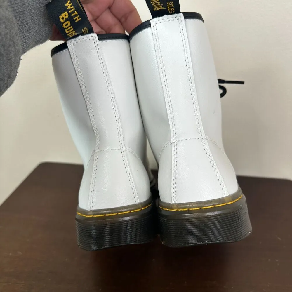 NEW Dr Martens Boots White Zavala Combat Lace Up Leather Womens 8 Mens 7 - Image 6