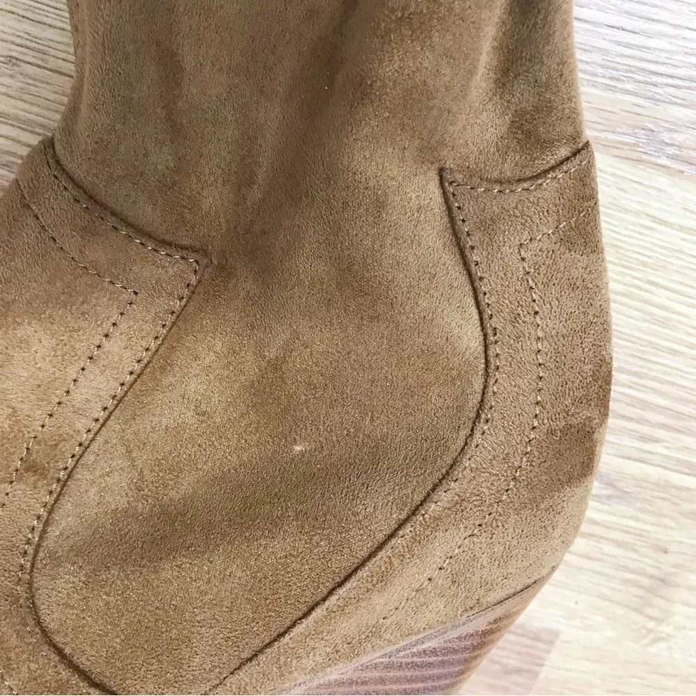 MARC FISHER Brown Suede Over The Knee‎ Boot Chunky Block Heel Western Size 9 New - Image 11