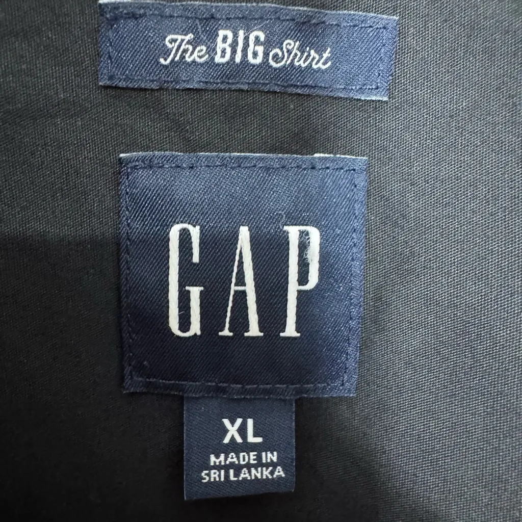 GAP Organic Cotton Oversized Big Poplin Shirt Embellished Black XL - Image 5