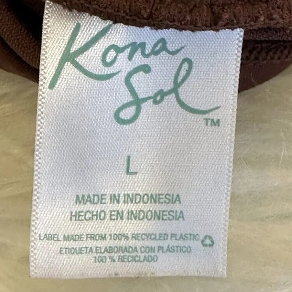 Kona Sol NWT Brown Square Neck Bikini Top Womens L Neutral Clean Girl Earthy - Image 6