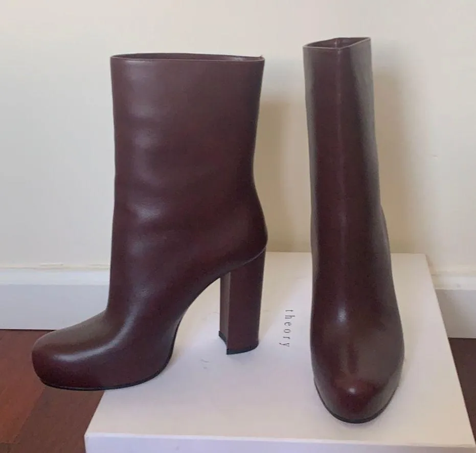 🆕Theory | Obsidian Burgundy High Heel Boot NIB - Image 4